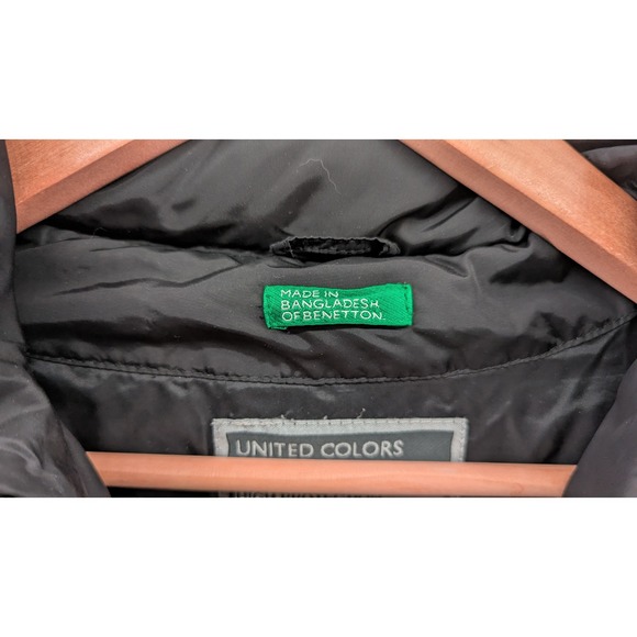 United Colors of Benetton Black Down Puffer Coat Women's Small - Picture 4 of 7